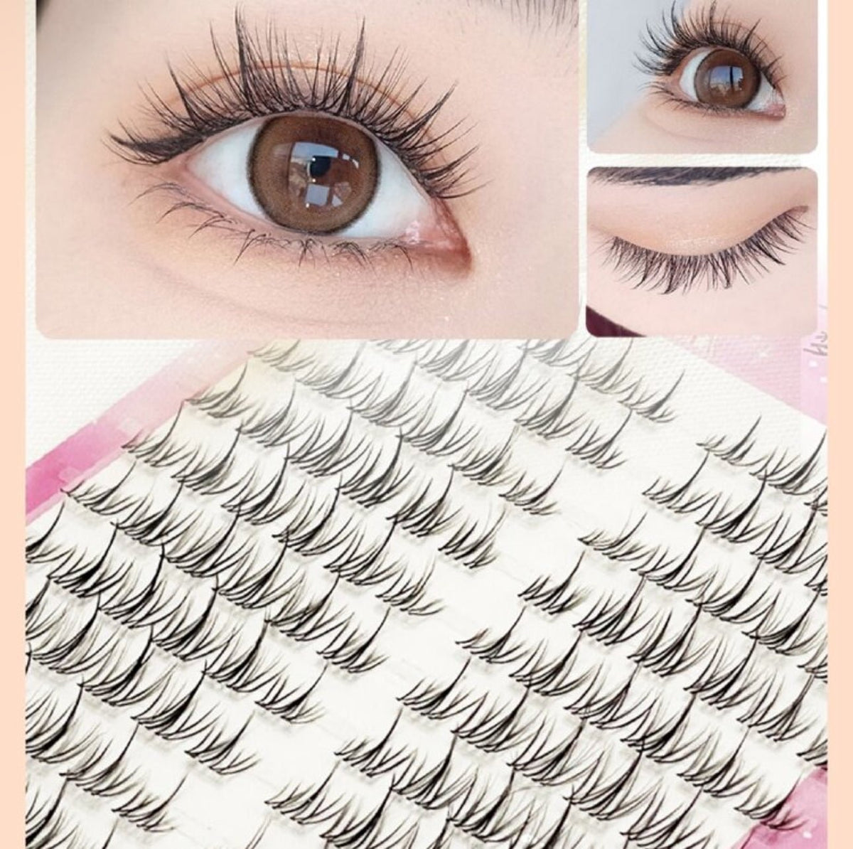 1 Box of 120 pcs Korean Refined Black Anime Style False Eyelashes, C Curl Natural Flirty Design, Manga Lashes - Mia & Jon
