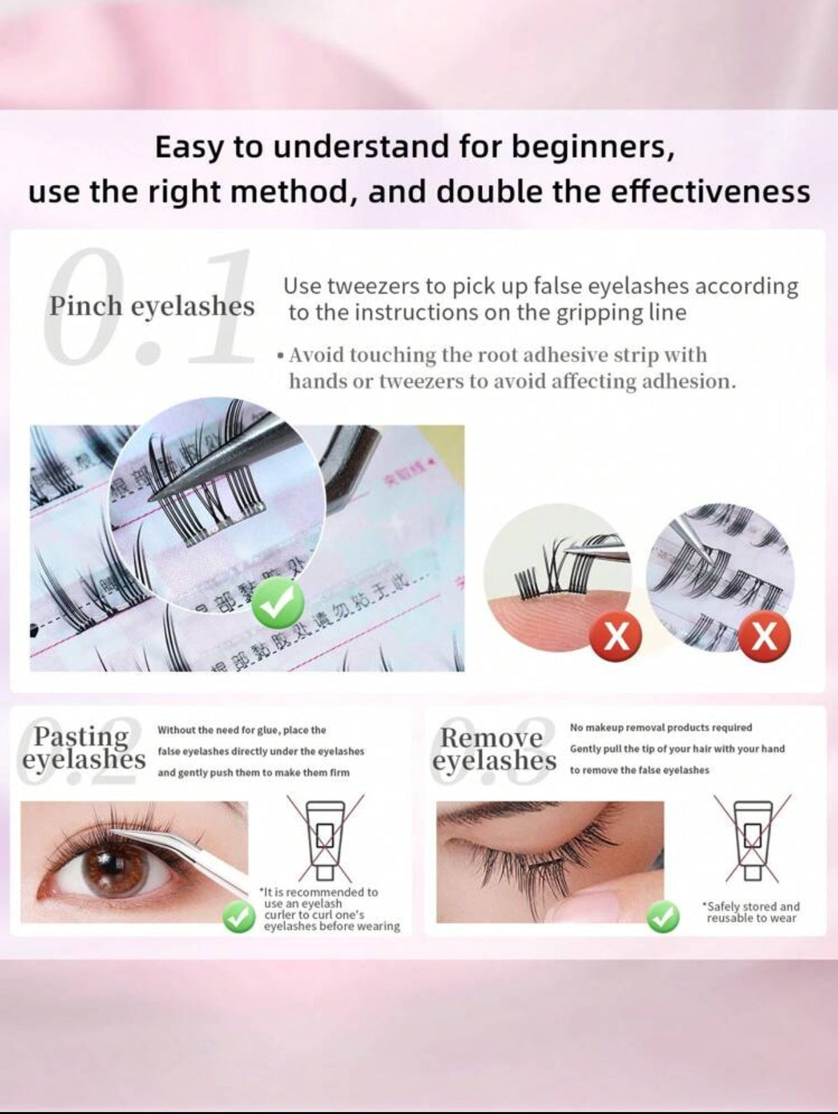 5D Curved False Eyelashes – No Glue Needed | Reusable with Jelly Strip Technology - Mia & Jon