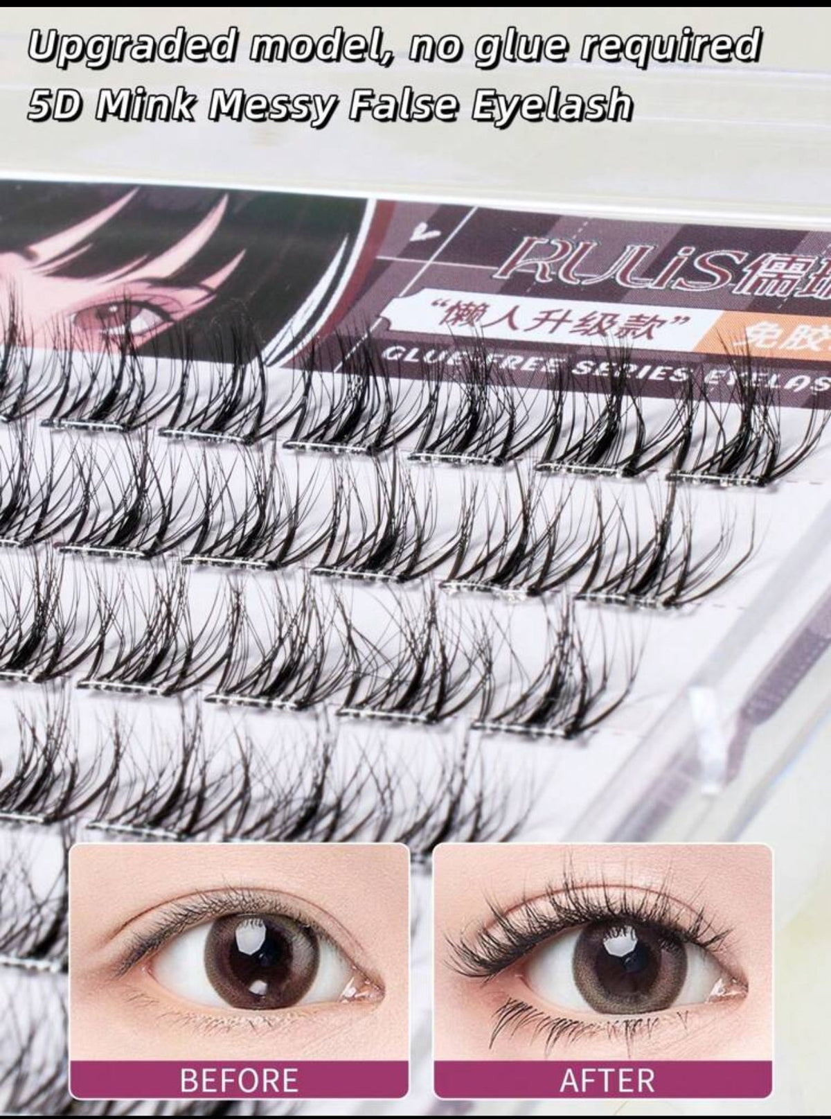 5D Curved False Eyelashes – No Glue Needed | Reusable with Jelly Strip Technology - Mia & Jon