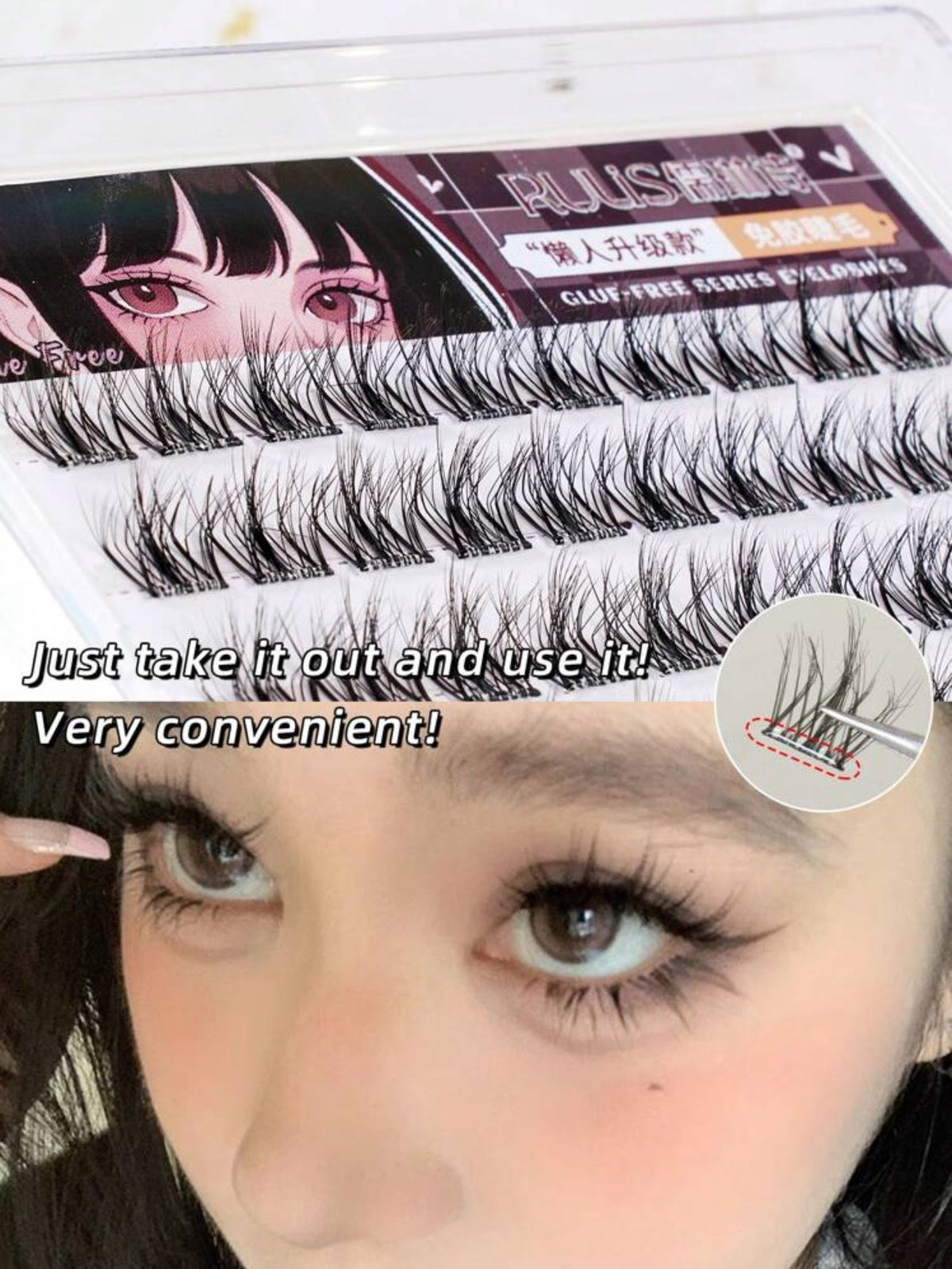 5D Curved False Eyelashes – No Glue Needed | Reusable with Jelly Strip Technology - Mia & Jon