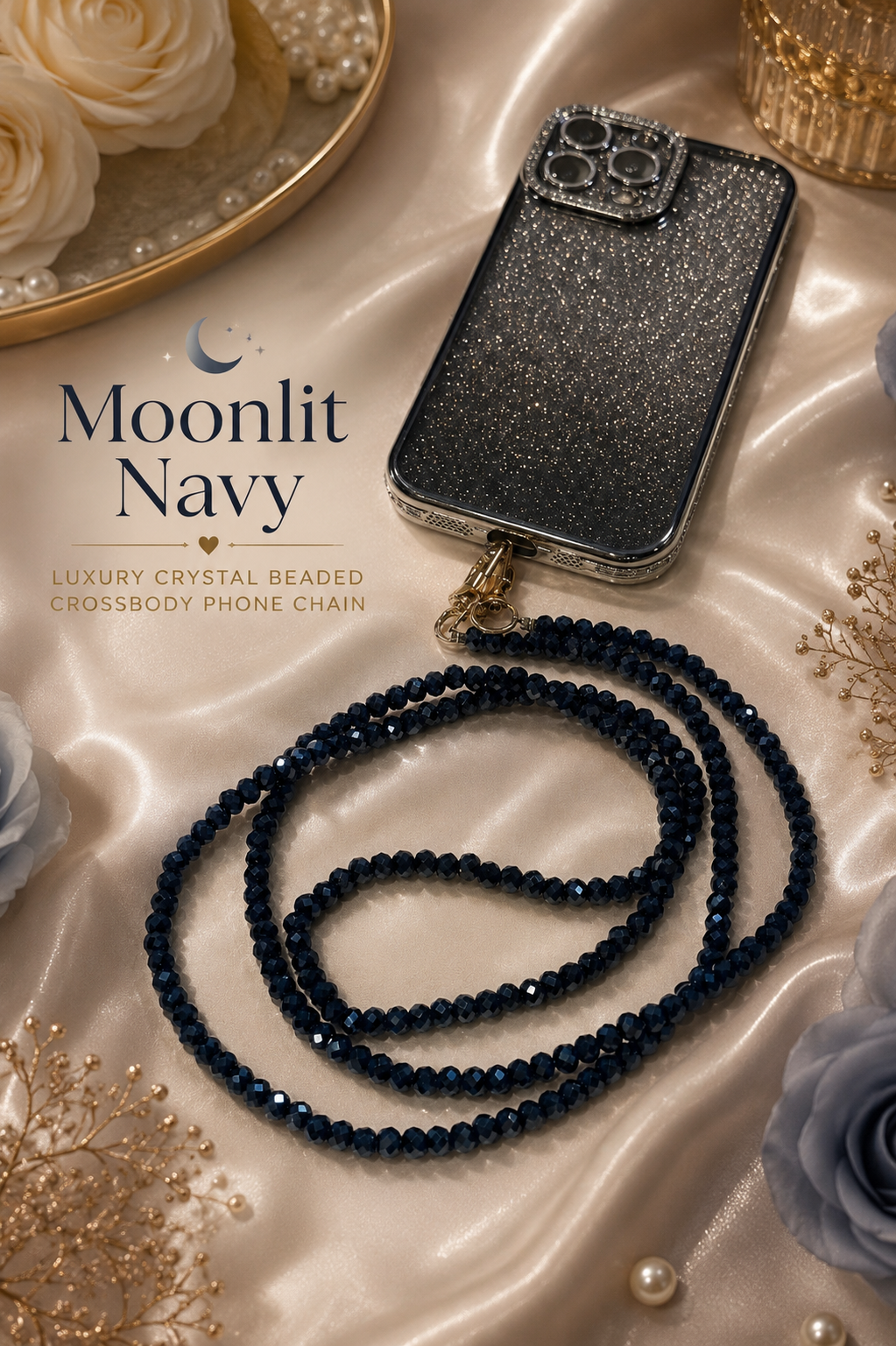 Dainty Prism Beaded Crossbody Phone Chain | Hands-Free Phone Strap
