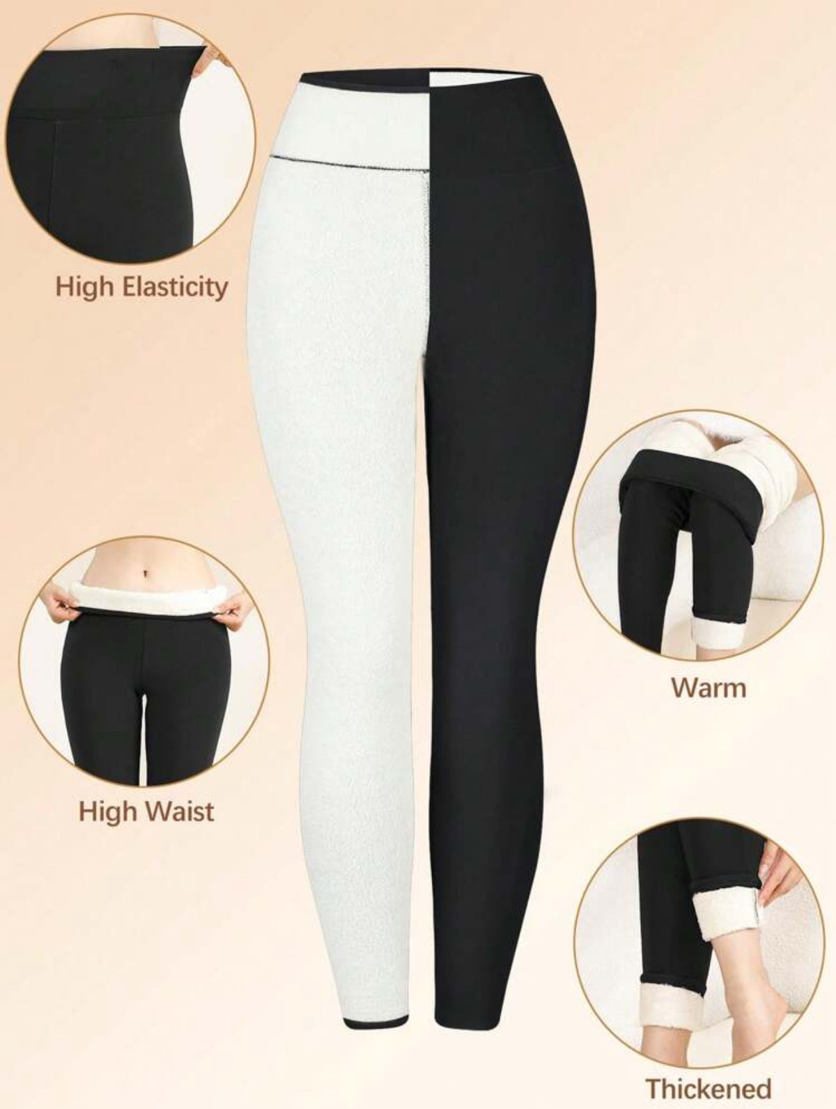 Fleece-Lined High Waist Thermal Sherpa Winter Leggings