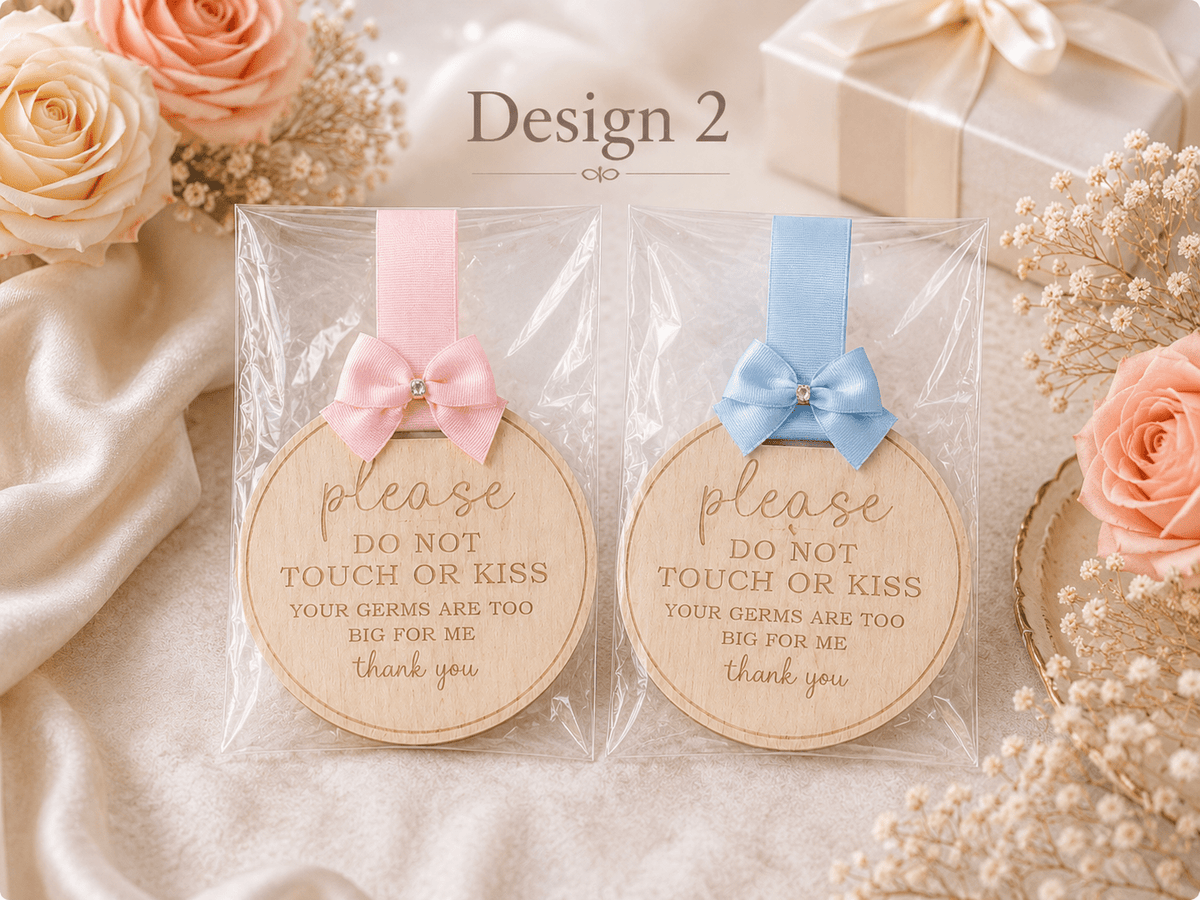 Baby Car Seat & Stroller Sign – Please Don’t Touch, Custom Message Available - Mia & Jon Co.