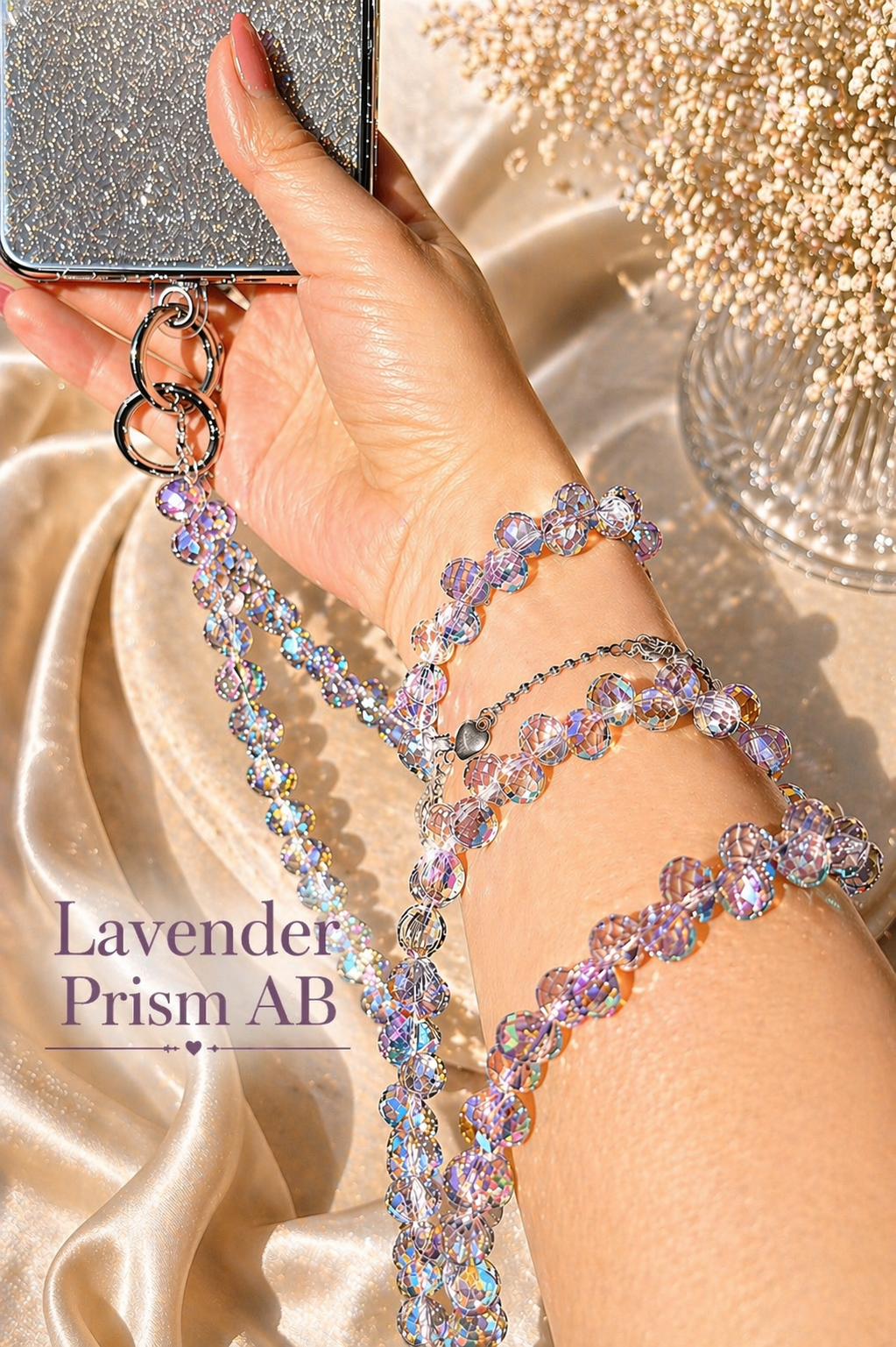 Crystal Crossbody Phone Chain – Wearable Jewelry Strap for iPhone & Android | Handmade Gift - Mia & Jon