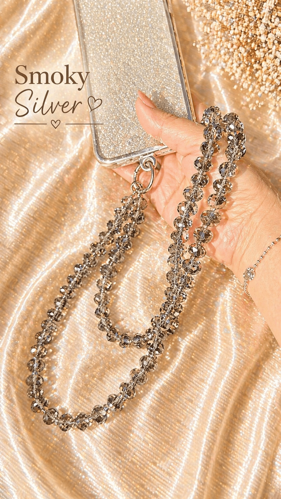 Crystal Crossbody Phone Chain – Wearable Jewelry Strap for iPhone & Android | Handmade Gift - Mia & Jon
