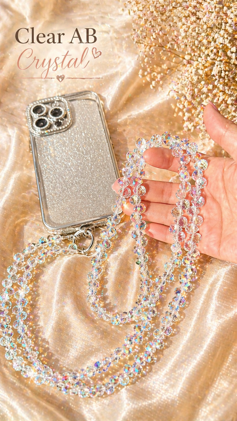 Crystal Crossbody Phone Chain – Wearable Jewelry Strap for iPhone & Android | Handmade Gift - Mia & Jon
