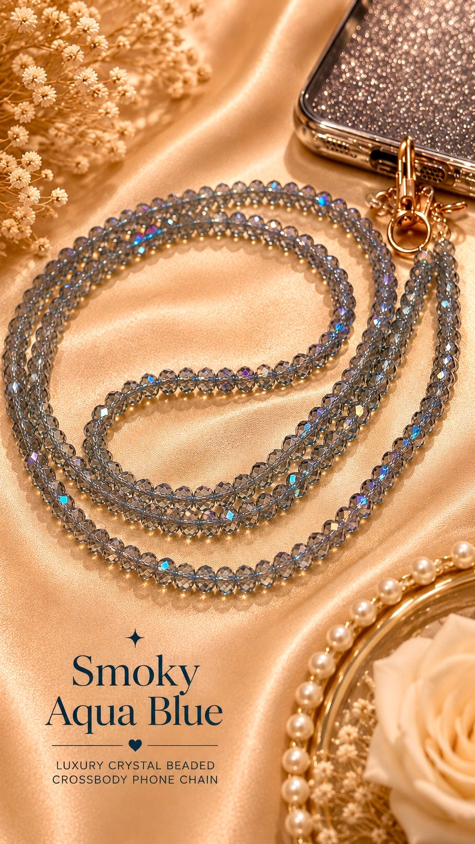 Dainty Prism Beaded Crossbody Phone Chain | Hands-Free Phone Strap - Mia & Jon