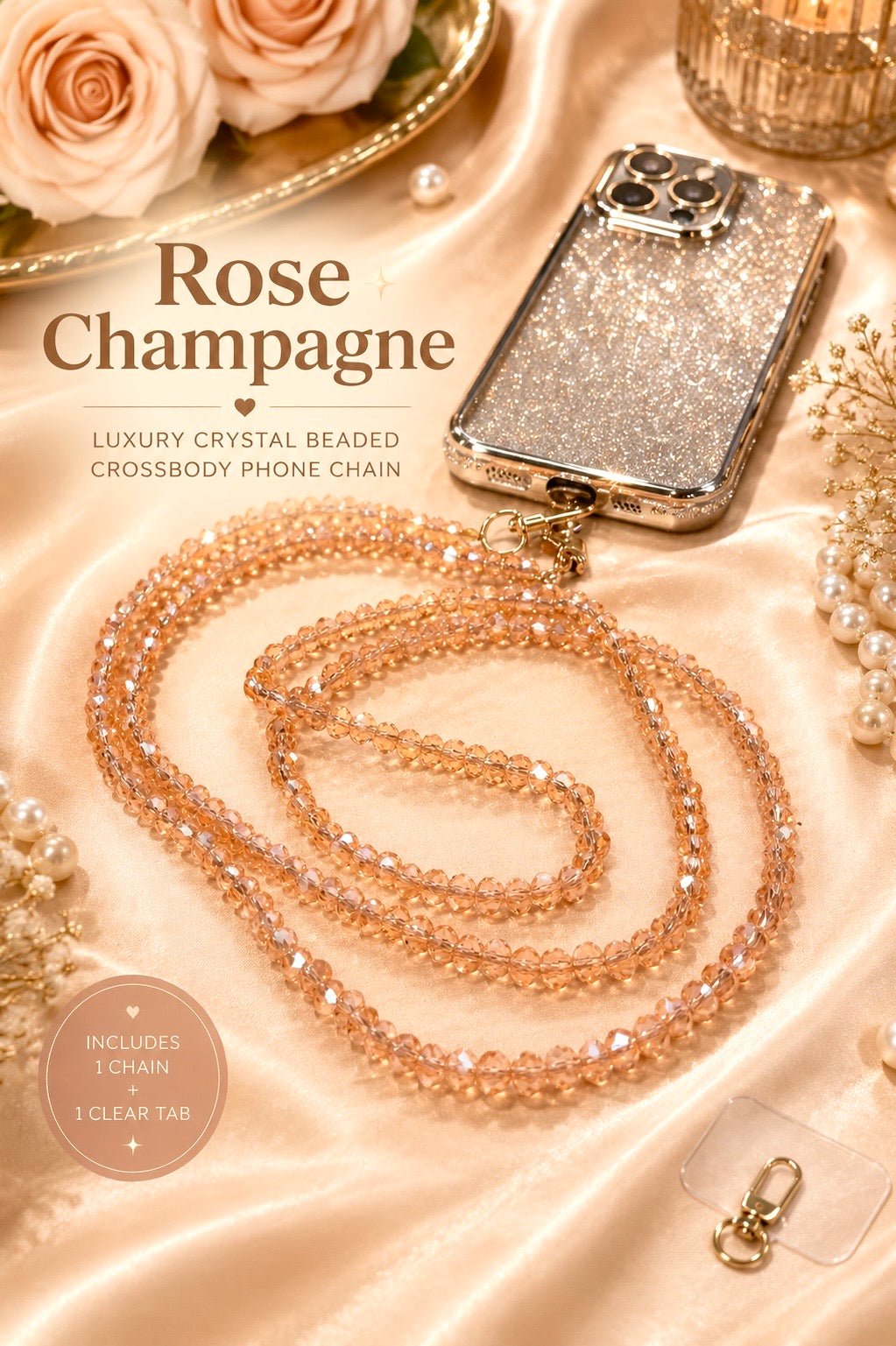 Dainty Prism Beaded Crossbody Phone Chain | Hands-Free Phone Strap - Mia & Jon