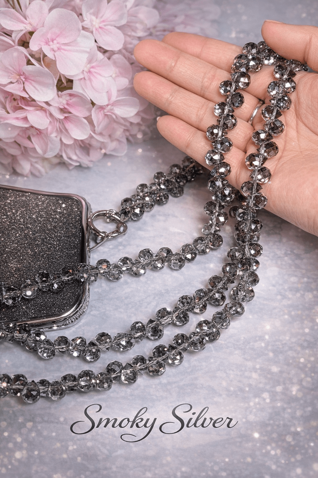 Luxury Crystal Phone Strap Crossbody Chain – Beaded Purse Chain Replacement (46”) | Phone Jewelry Lanyard - Mia & Jon