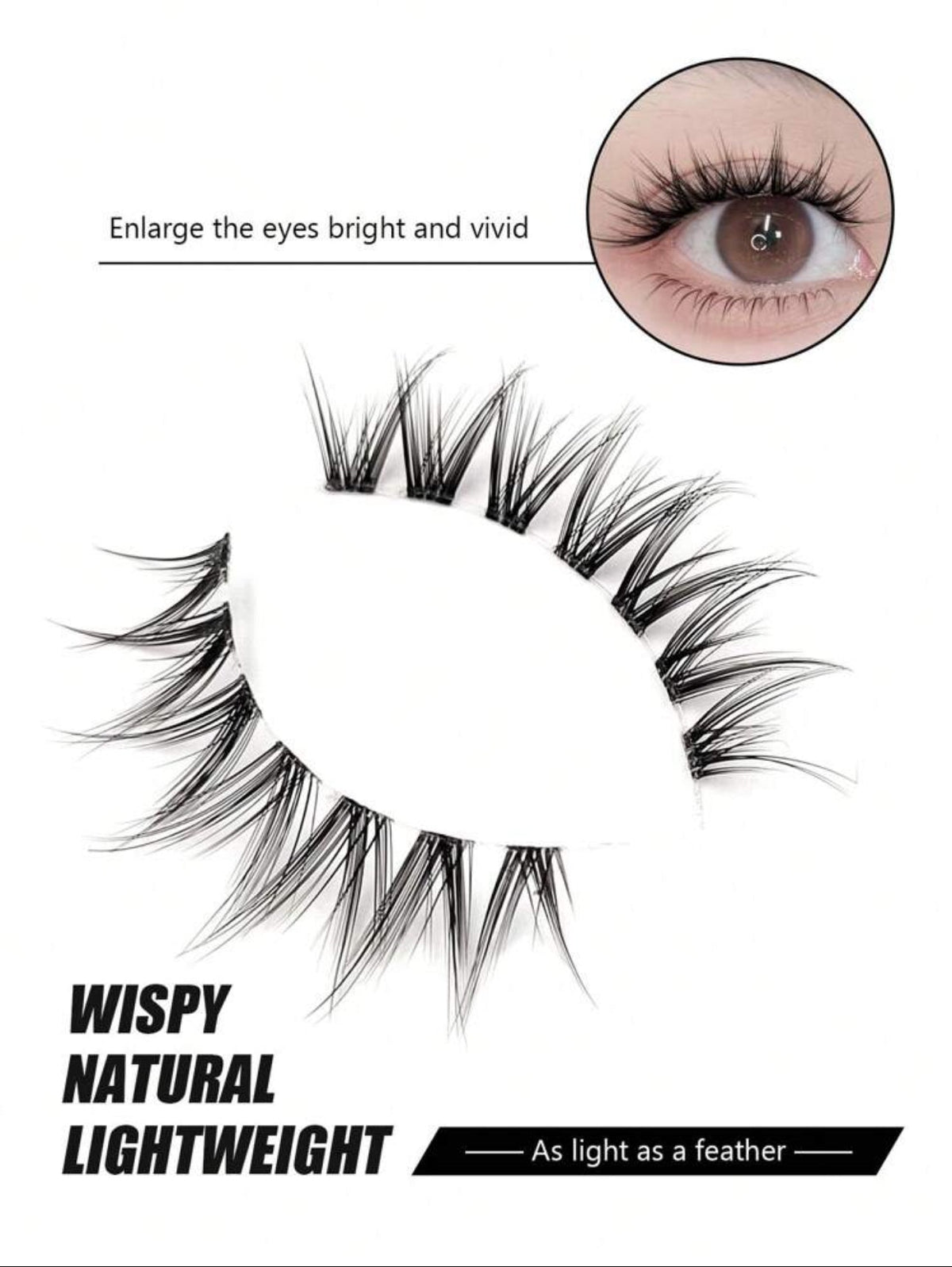 Manga Fishtail False Eyelashes – Natural Wipsy Lashes Set | Lightweight Fairy Lash Extensions - Mia & Jon