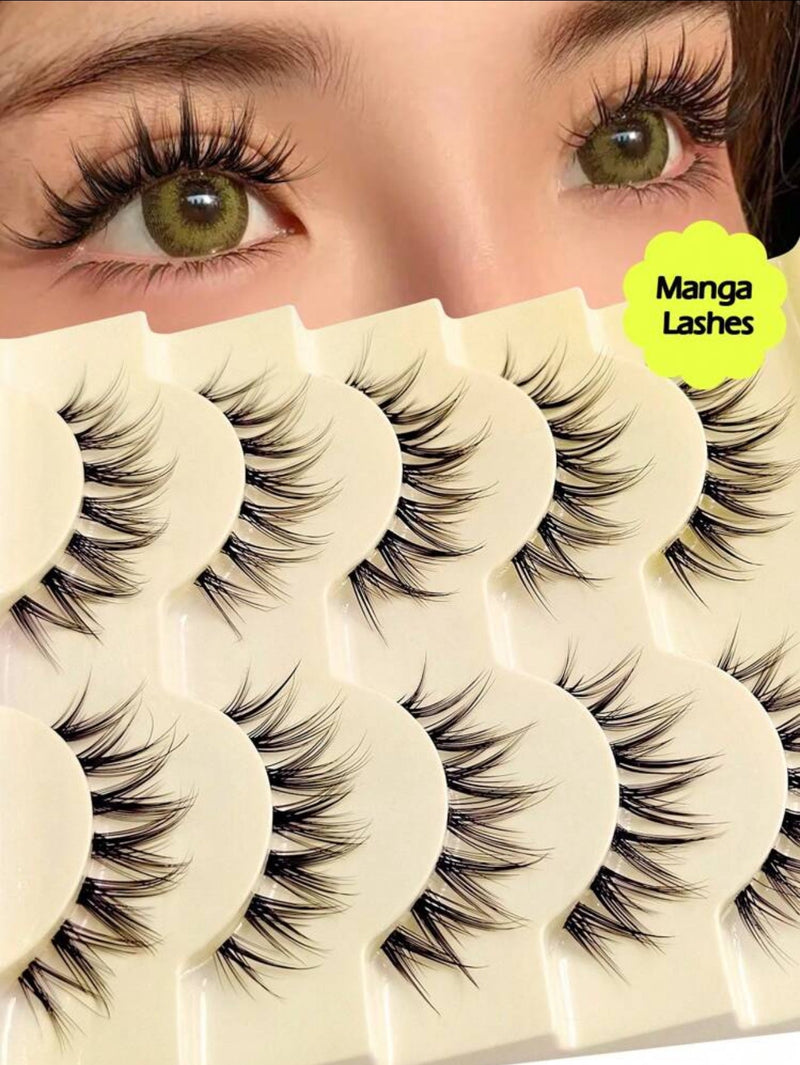 Manga Fishtail False Eyelashes – Natural Wipsy Lashes Set | Lightweight Fairy Lash Extensions - Mia & Jon