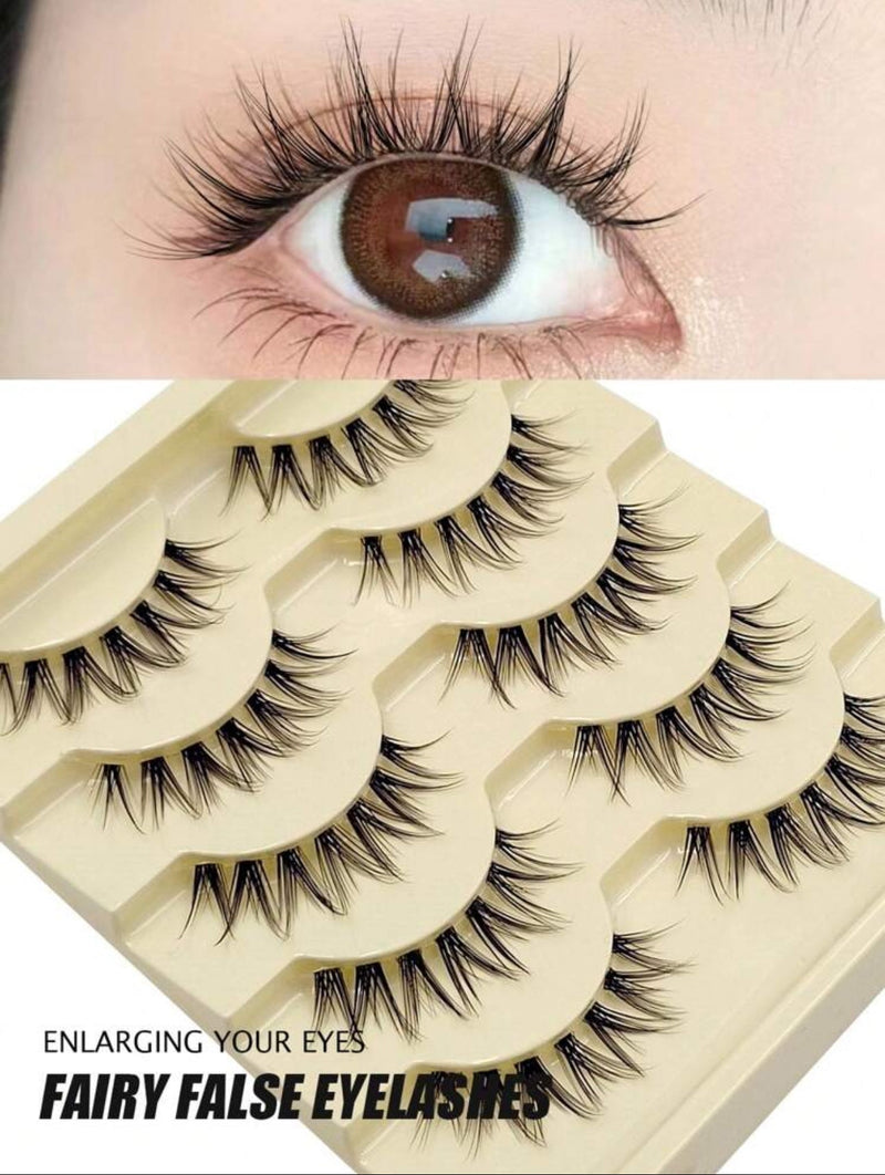 Manga Fishtail False Eyelashes – Natural Wipsy Lashes Set | Lightweight Fairy Lash Extensions - Mia & Jon
