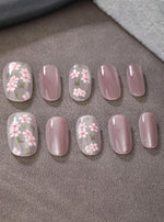 N01 Handmade Light Pink Flower Press On Nails Set - Mia & Jon