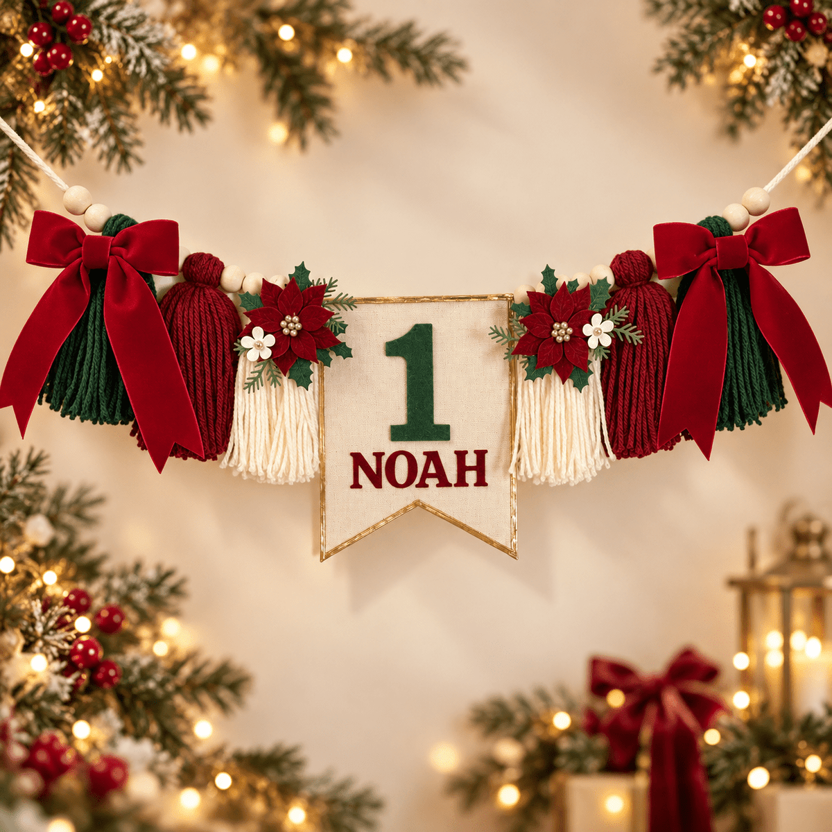 ONE-derful Christmas High Chair Birthday Banner - Mia & Jon Co.