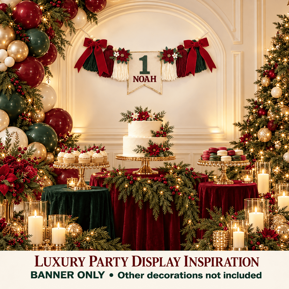 ONE-derful Christmas High Chair Birthday Banner - Mia & Jon Co.
