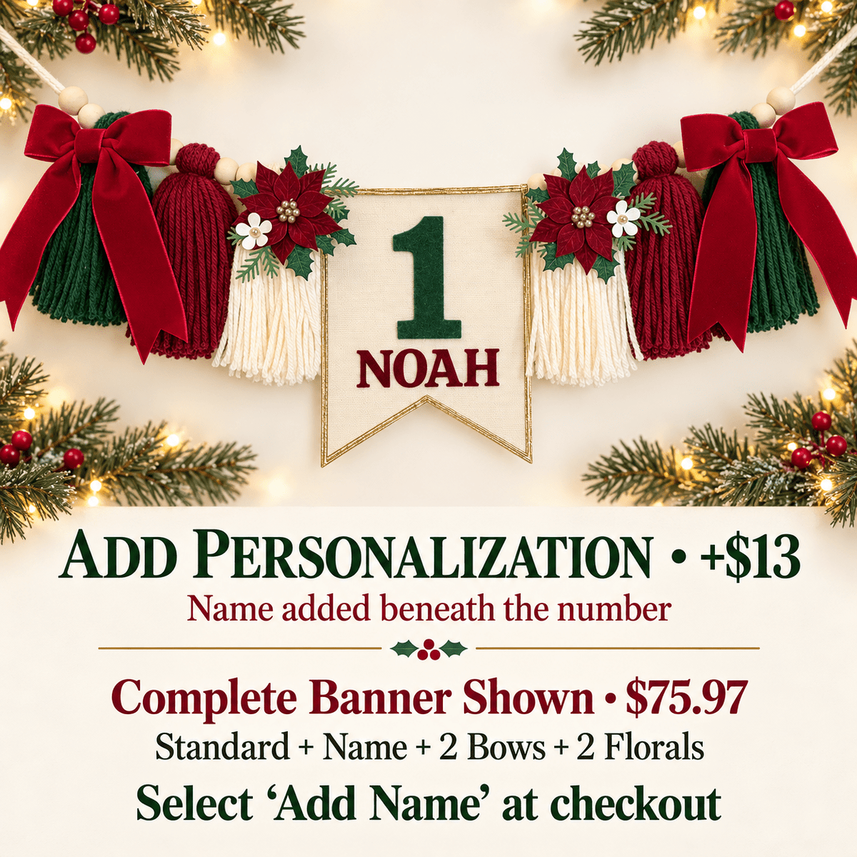 ONE-derful Christmas High Chair Birthday Banner - Mia & Jon Co.