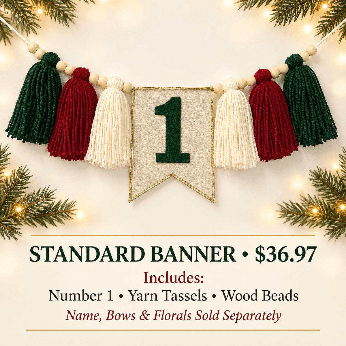 ONE-derful Christmas High Chair Birthday Banner - Mia & Jon Co.