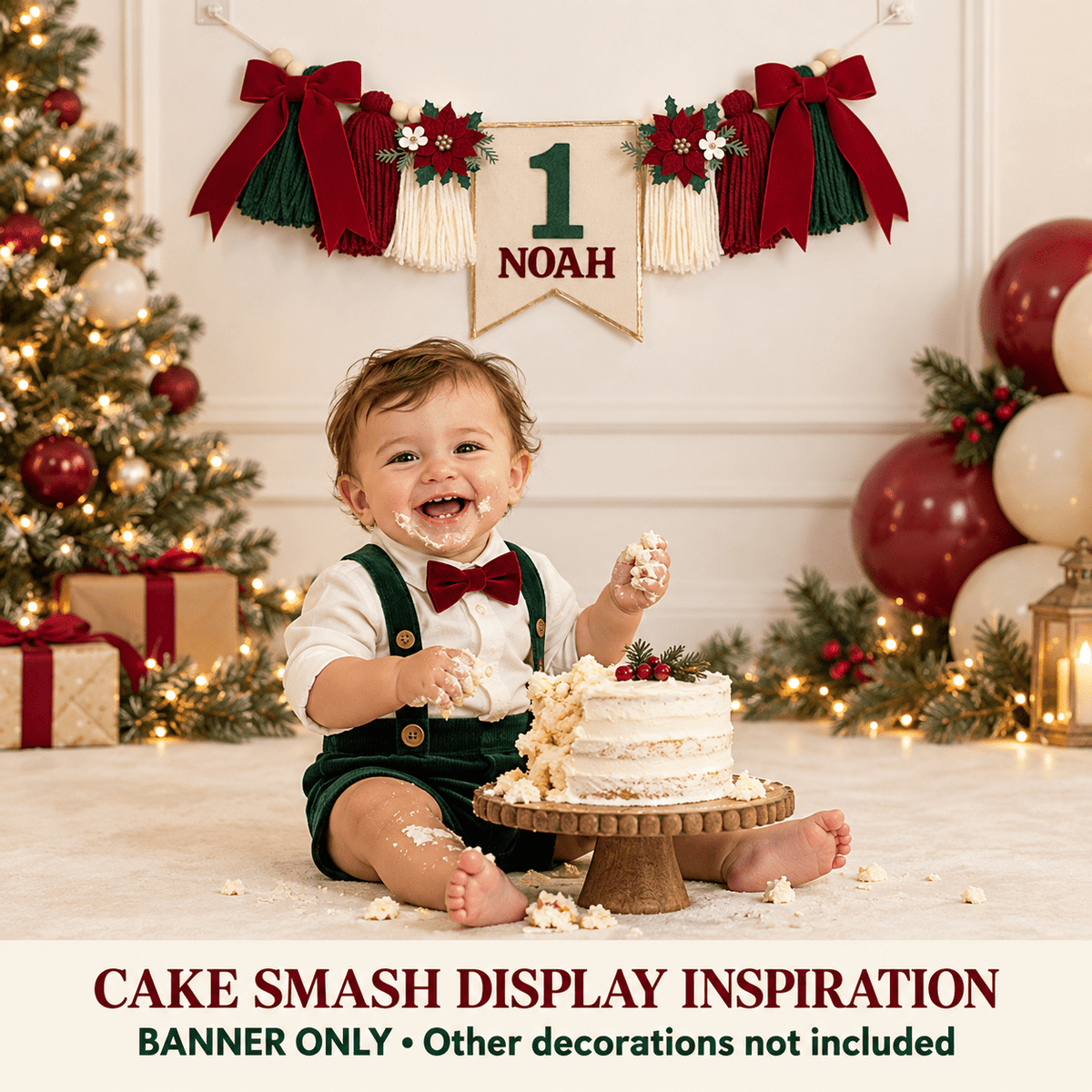 ONE-derful Christmas High Chair Birthday Banner - Mia & Jon Co.
