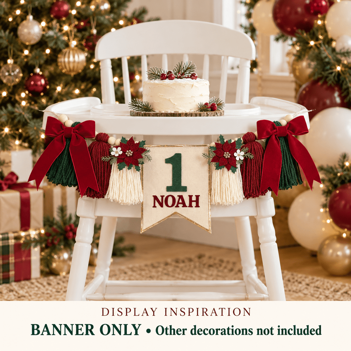 ONE-derful Christmas High Chair Birthday Banner - Mia & Jon Co.