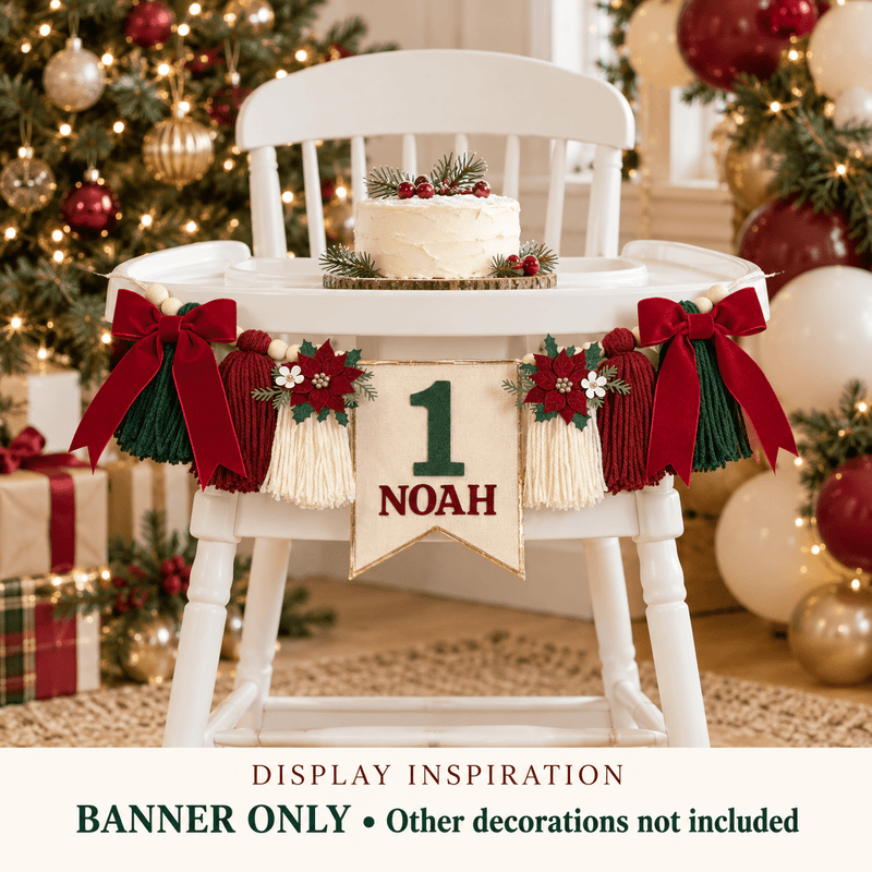 ONE-derful Christmas High Chair Birthday Banner - Mia & Jon Co.