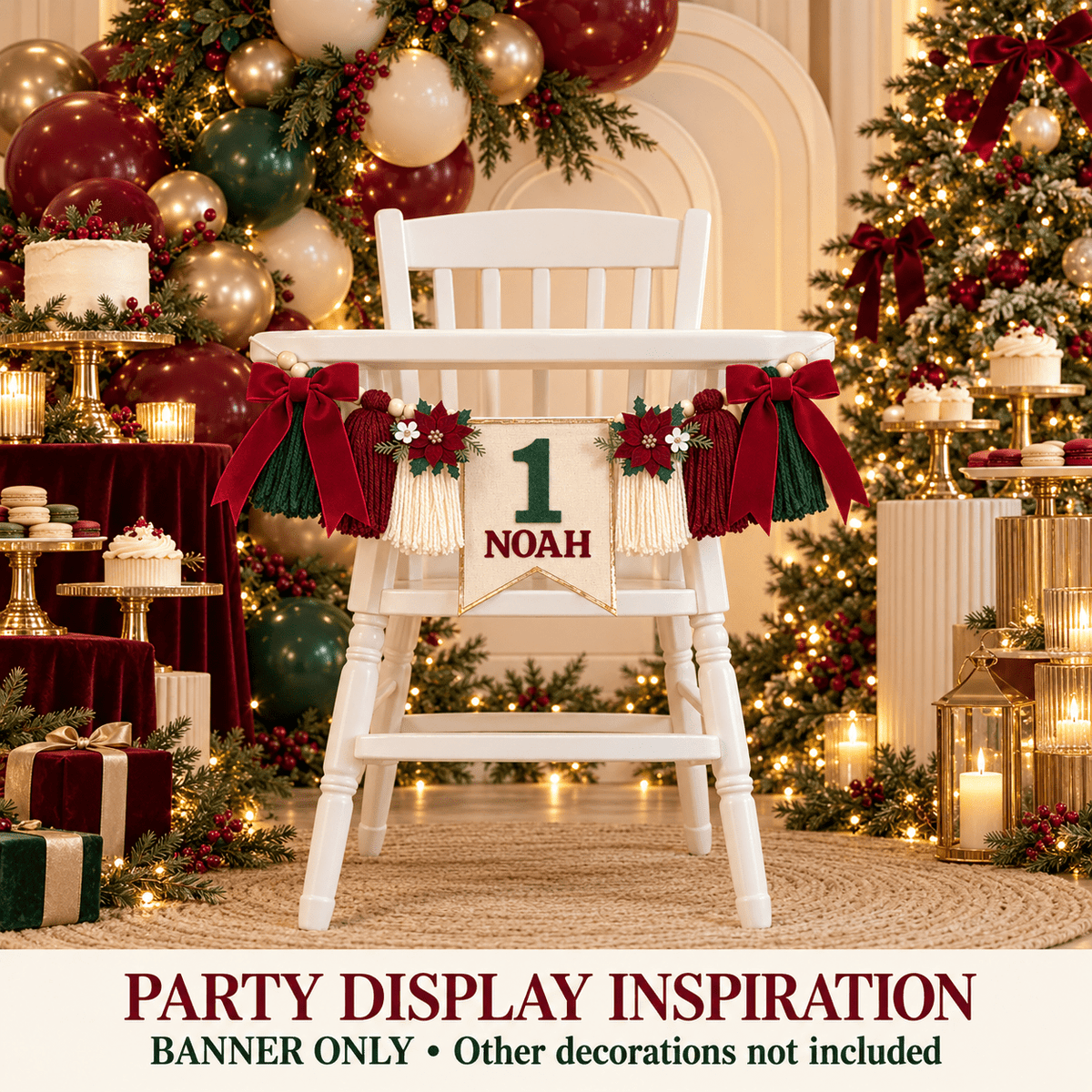 ONE-derful Christmas High Chair Birthday Banner - Mia & Jon Co.