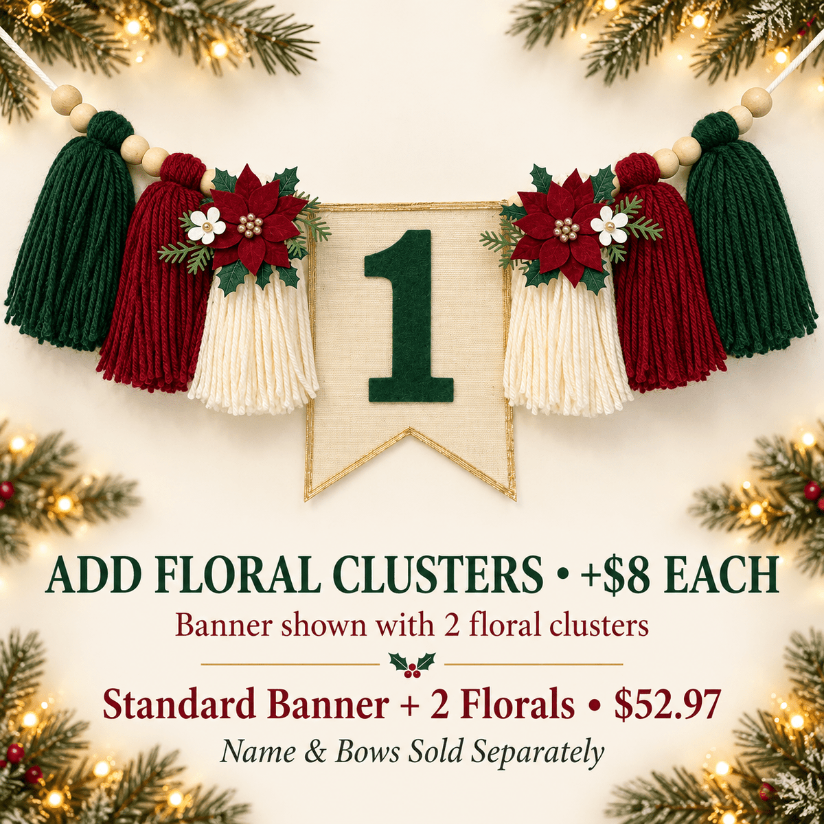 ONE-derful Christmas High Chair Birthday Banner - Mia & Jon Co.