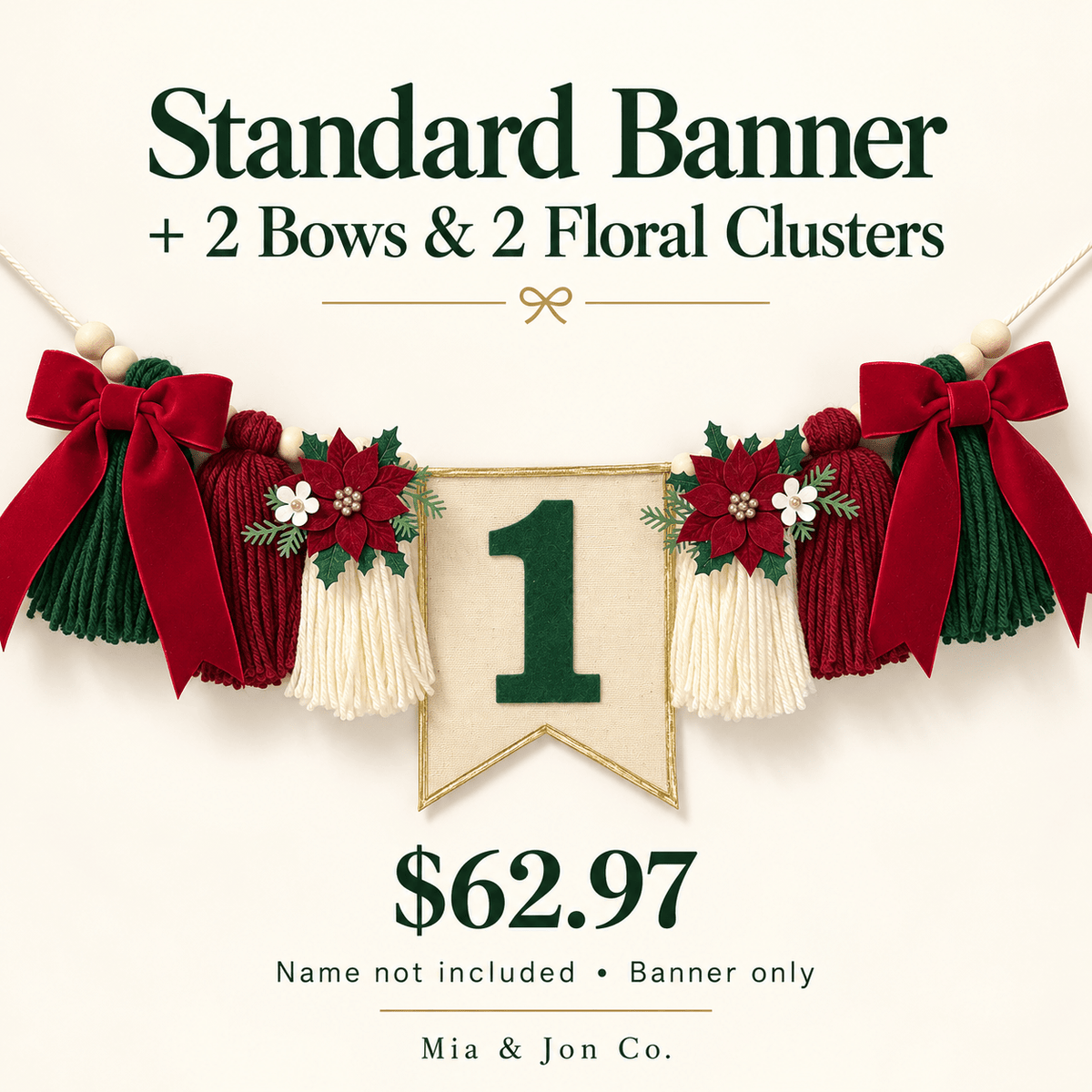 ONE-derful Christmas High Chair Birthday Banner - Mia & Jon Co.