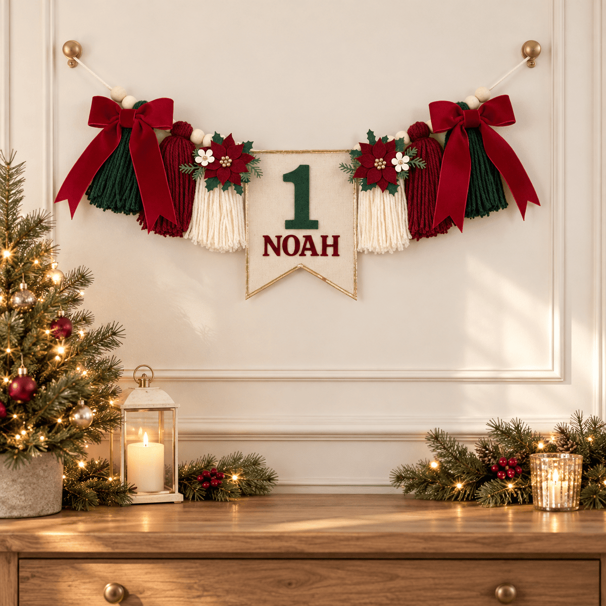 ONE-derful Christmas High Chair Birthday Banner - Mia & Jon Co.