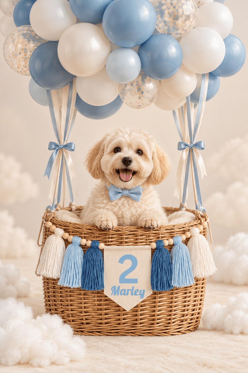 Personalized Blue Birthday Banner – Baby or Dog Birthday Décor - Mia & Jon Co.