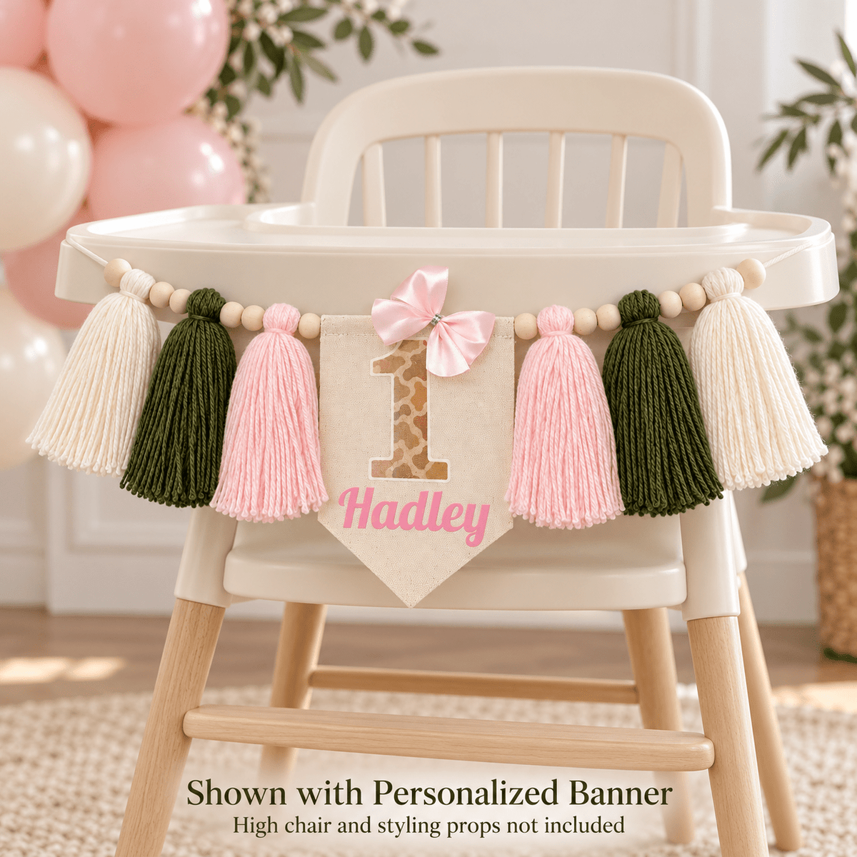 Pink Camo High Chair Banner & ONE Cake Topper – Blush & Olive - Mia & Jon Co.