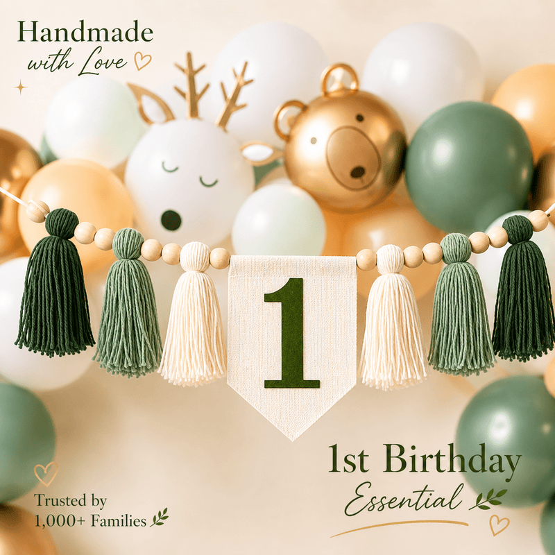 Safari Wild ONE High Chair Banner – Personalized First Birthday Party Decor - Mia & Jon Co.
