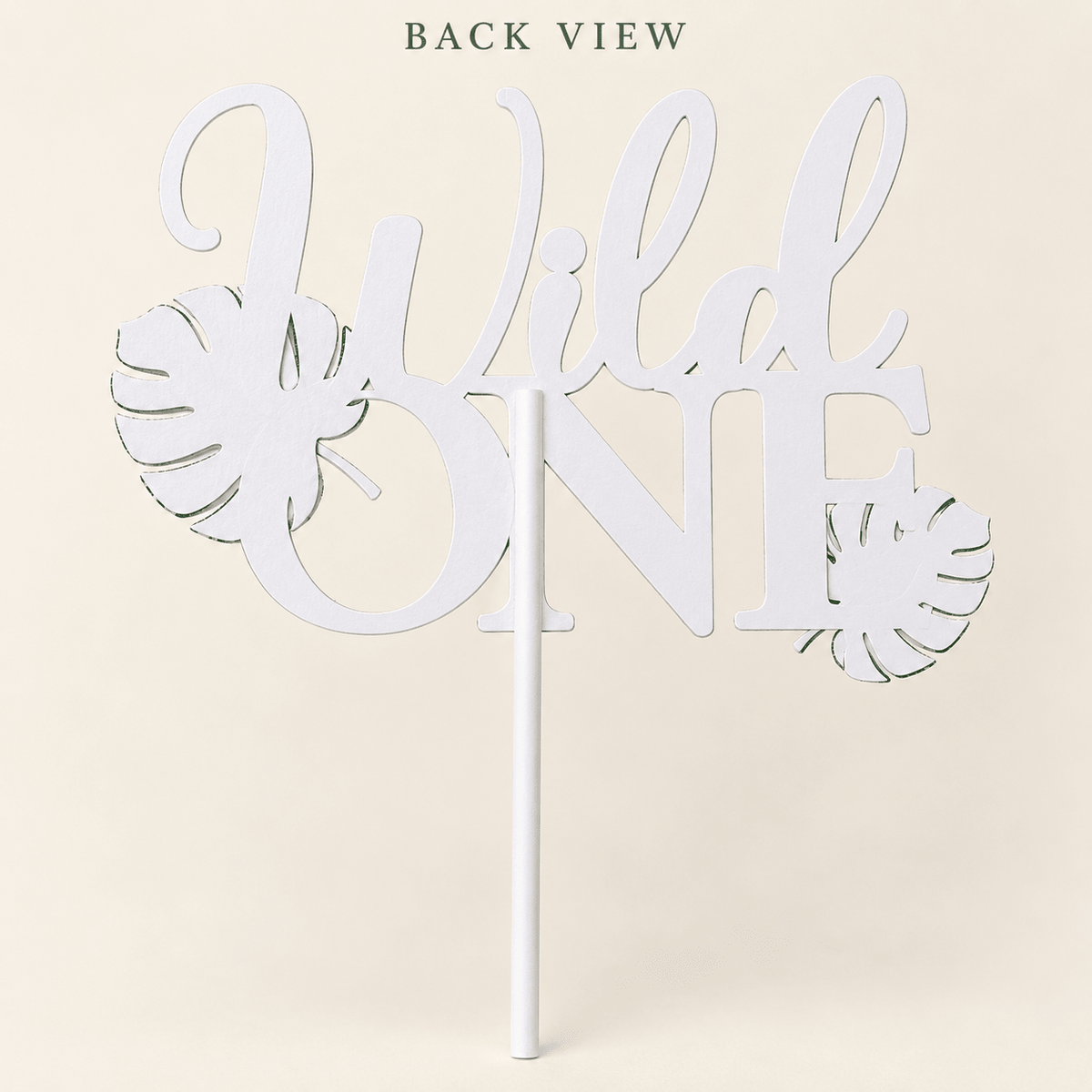 Wild One Cake Topper – Gold & Green Jungle First Birthday Decor - Mia & Jon