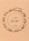 3pcs Multicolor Faux Pearl & Rhinestone Decor Jewelry Set - Mia & Jon