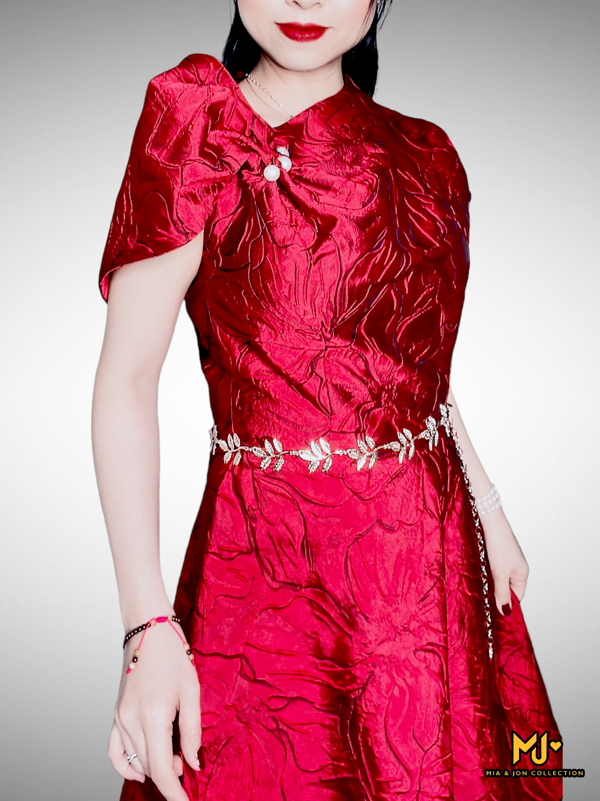 Leah Shoulder Bow Mini Dress