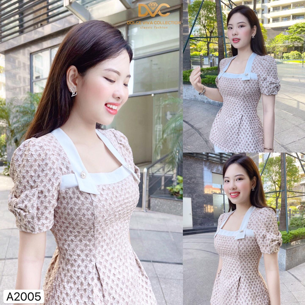 A2005 Pretty Square Neck Peplum Top - Mia & Jon