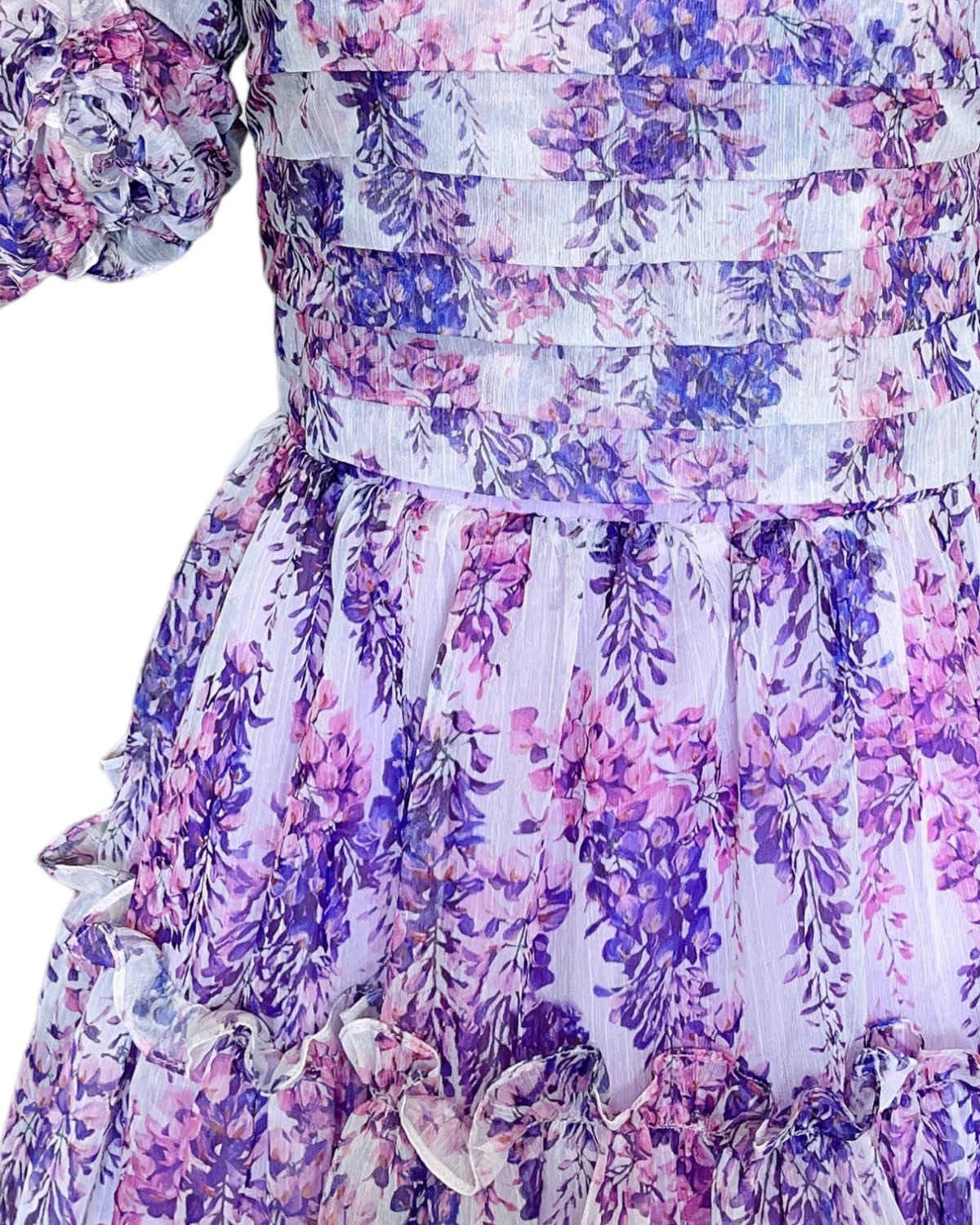 Avera Floral Chiffon Pleated Dress - Mia & Jon