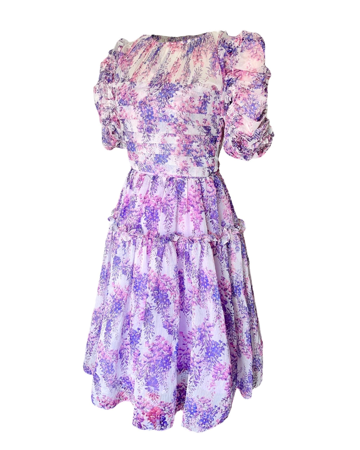 Avera Floral Chiffon Pleated Dress - Mia & Jon