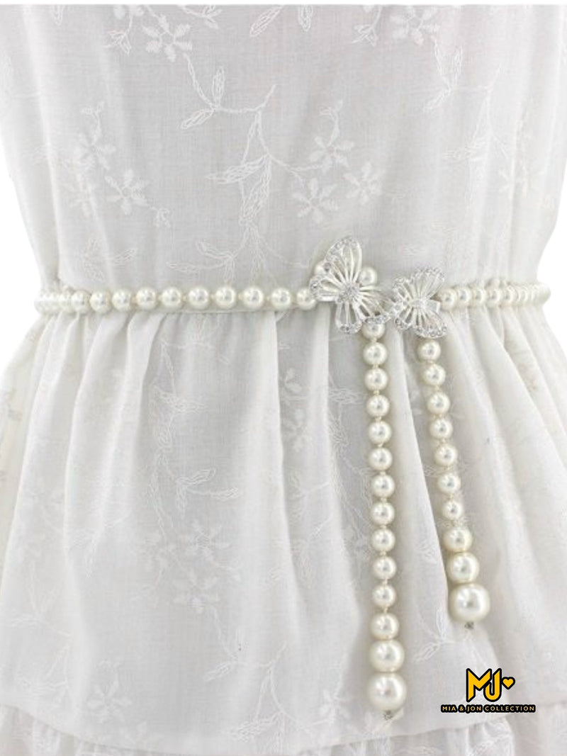 Butterfly Decor Pearl Belt - Mia & Jon