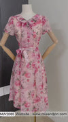 Rose Print Fit & Flare Dress