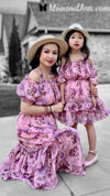 Floral Cold Shoulder Puff Sleeve Dress MJD033 - Mia & Jon