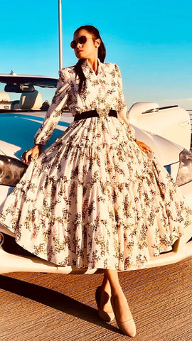 Hey Wing Sleeve Ruffle Chiffon Dress ワンピース JJ's House Dresses (303376) | JJ's House