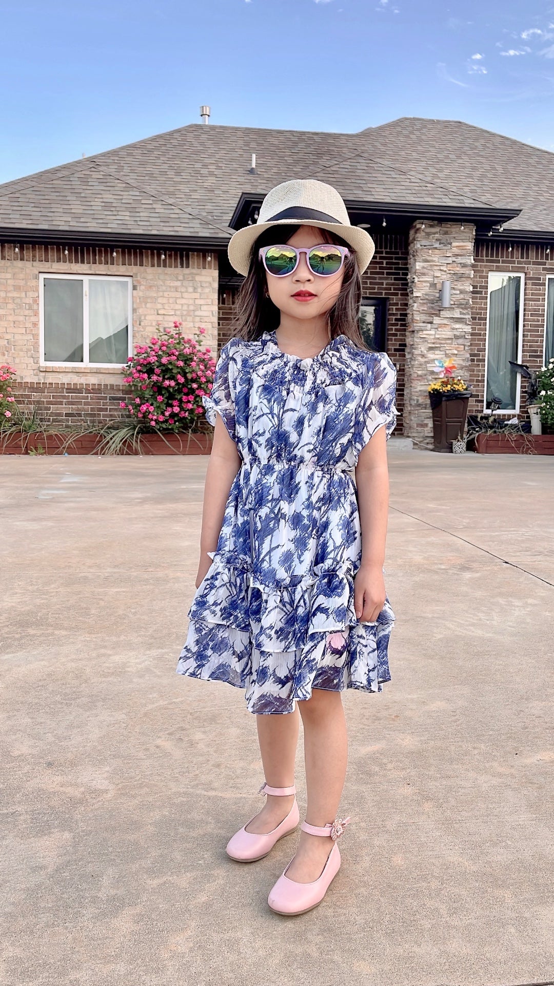 Girl Off-Shoulder Floral Chiffon Mini Dress - Mia & Jon