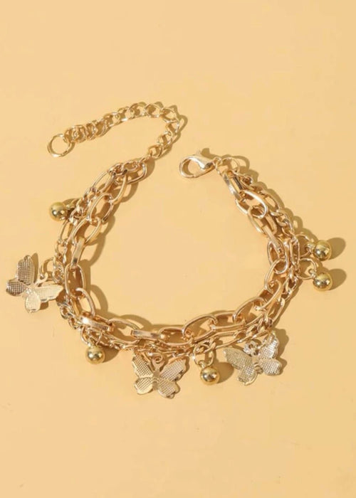 Gold Butterfly Charm Bracelet - Mia & Jon
