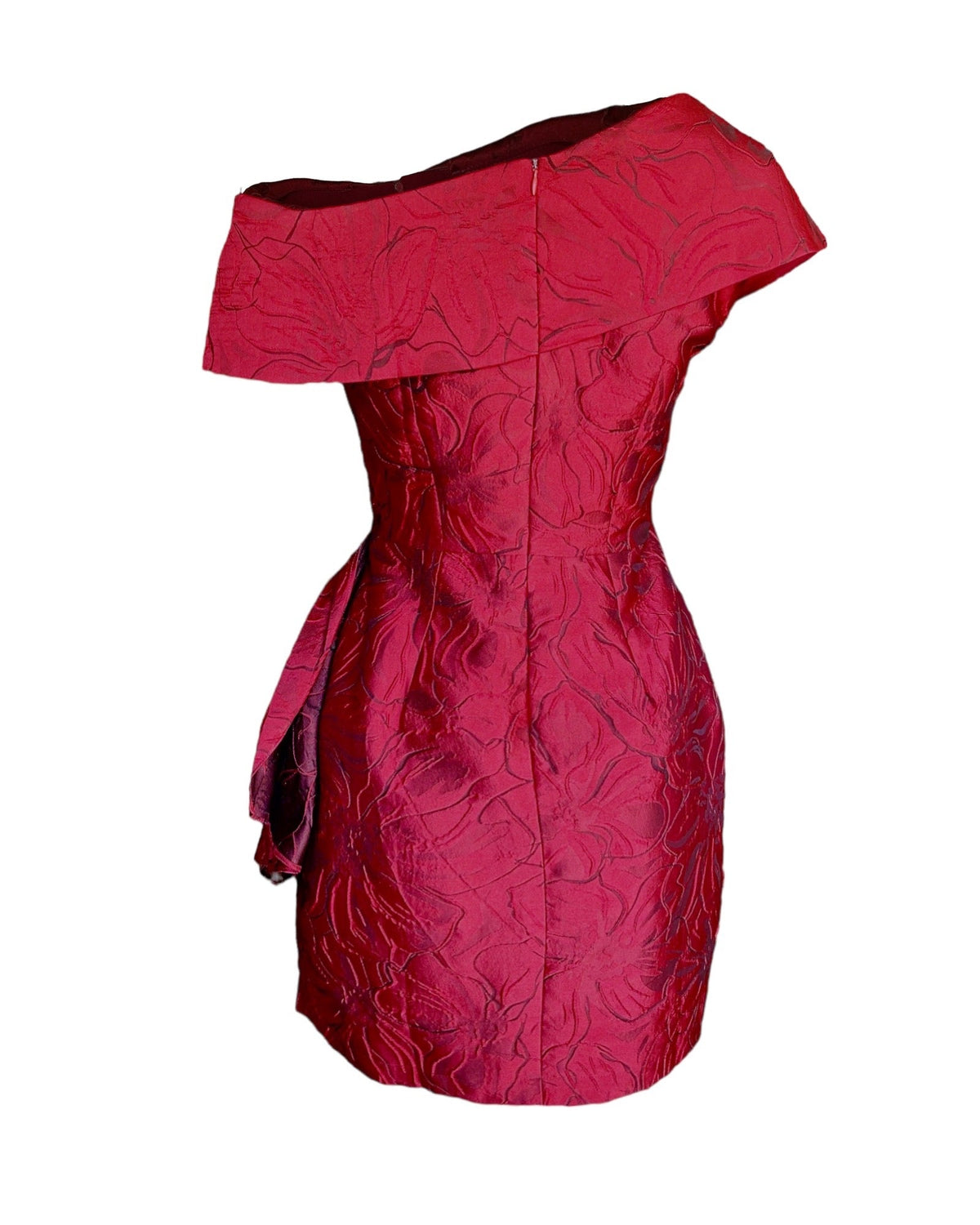 Lovely Rose One Shoulder Wrap Front Mini Dress - Mia & Jon