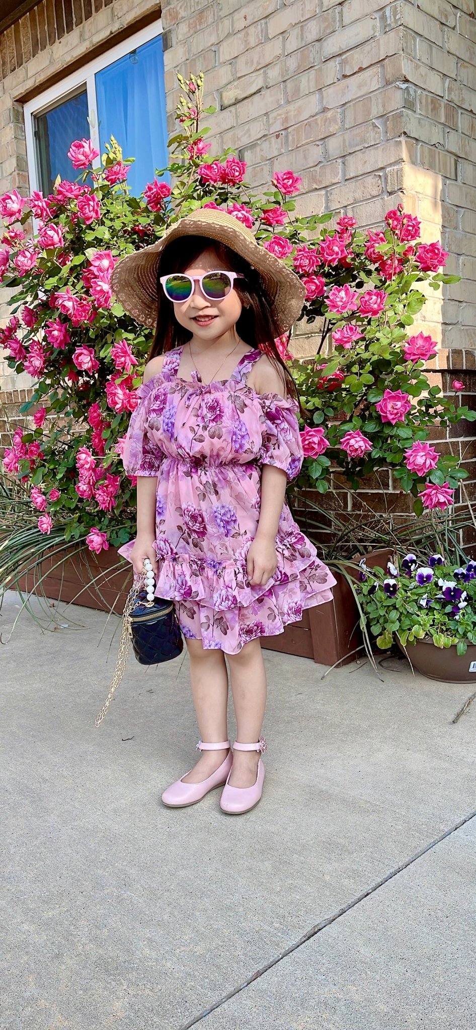 Mini Floral Cold Shoulder Puff Sleeve Dress - MJD033 - Mia & Jon