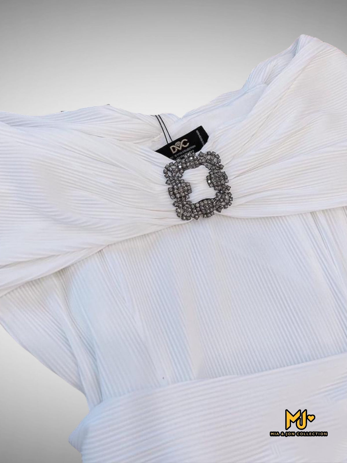 MJA1947 White Off Shoulder Peplum Top - Mia & Jon