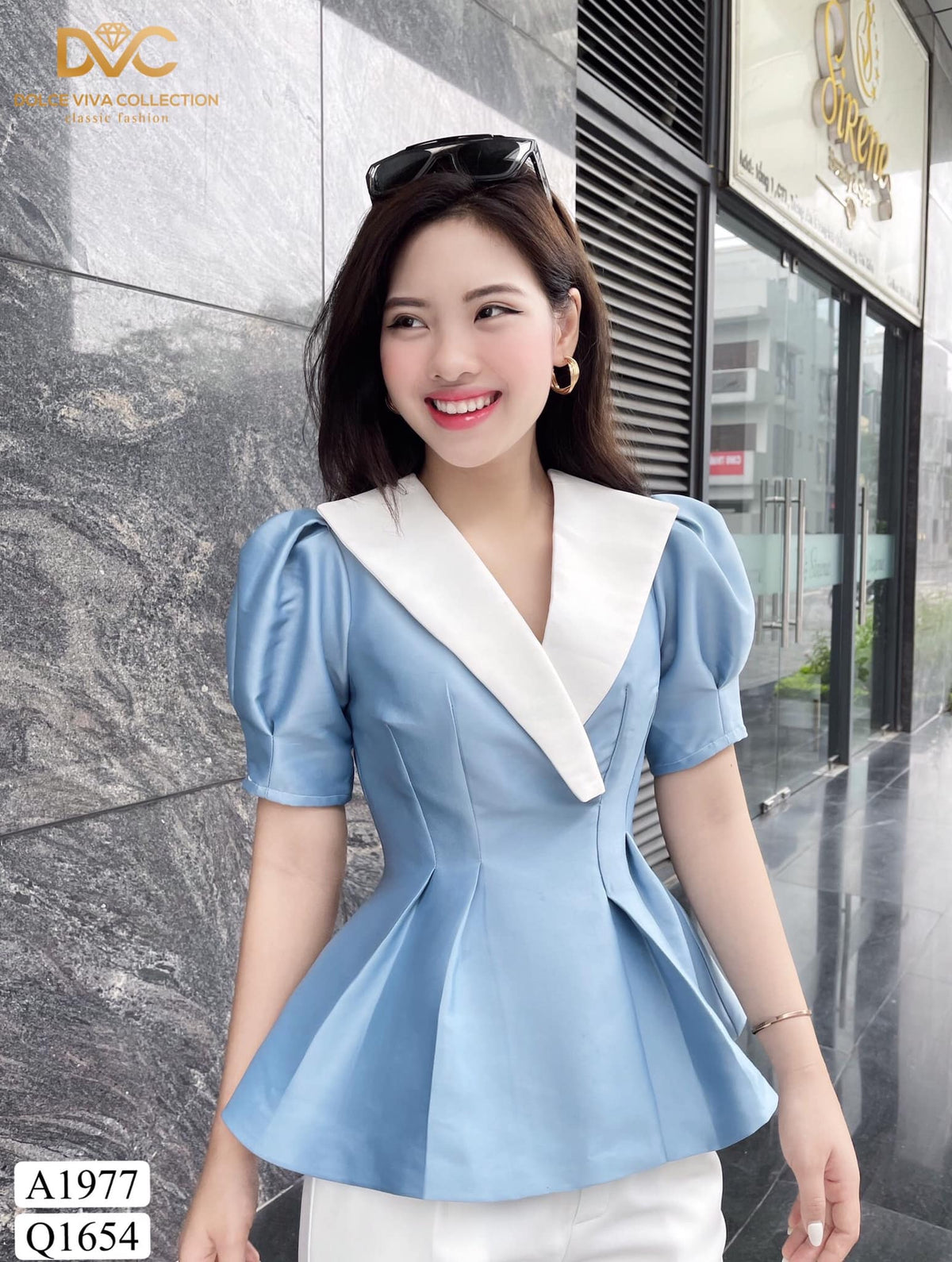 MJA1977 Puff Sleeve Peplum Top - Mia & Jon