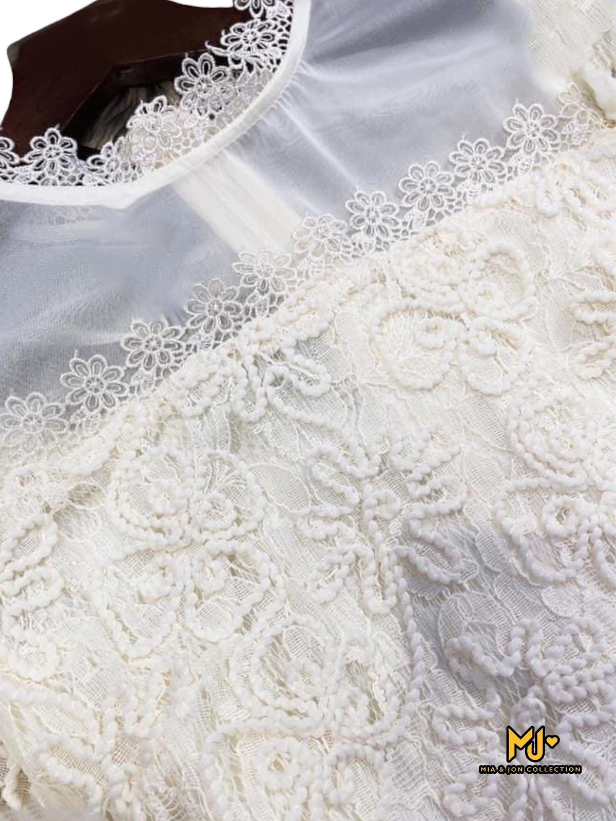 MJA2268 Long-Sleeve Lace Peplum Blouse - Mia & Jon