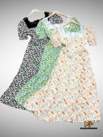 MJD019 Floral Print Square Neck Maxi Dress - Mia & Jon