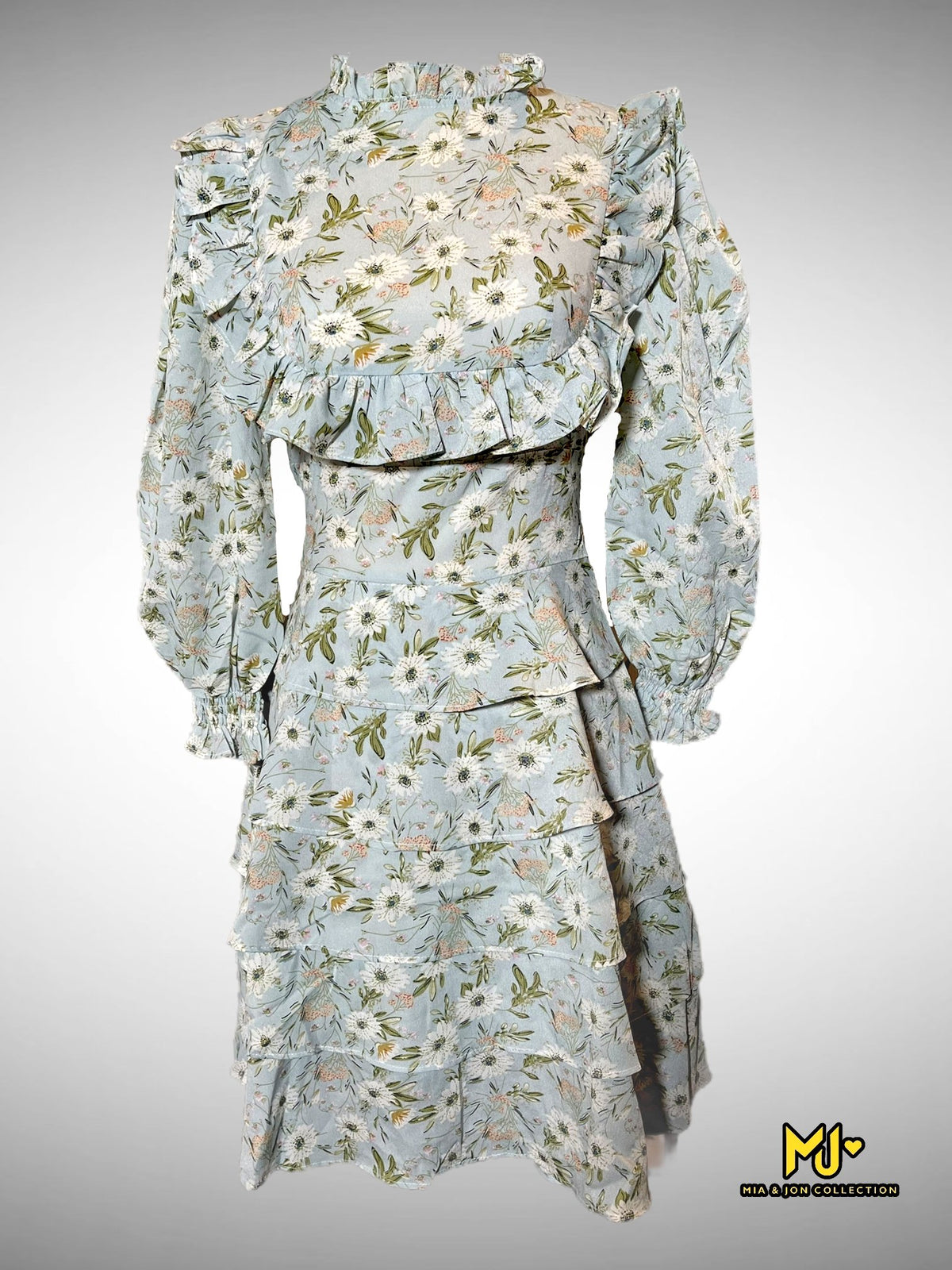 MJD10 Floral Vintage Layered Ruffle Dress - Final Sale / NO Return or Exchange - Mia & Jon